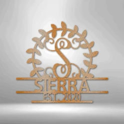 Home Décor Monogram Personalized Crest - Steel Sign