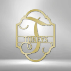 Home Décor Monogram Family Name Plaque - Steel Sign