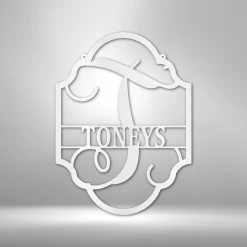 Home Décor Monogram Family Name Plaque - Steel Sign