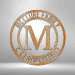 Home Décor Monogram Letter Family Name - Steel Sign
