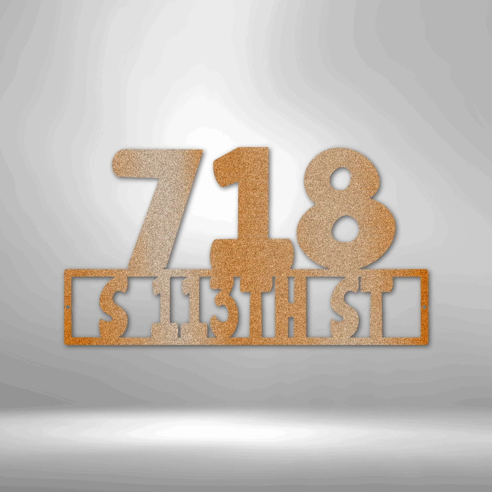 Home Décor Monogram Address - Steel Sign