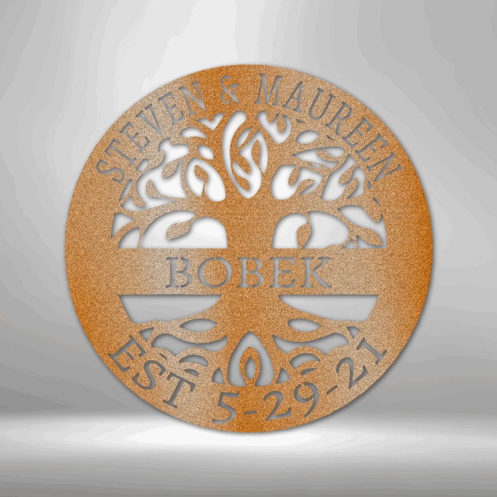 Home Décor Monogram Elaborate Tree Of Life - Steel Sign
