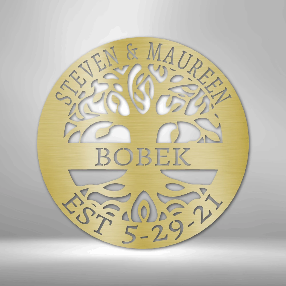 Home Décor Monogram Elaborate Tree Of Life - Steel Sign