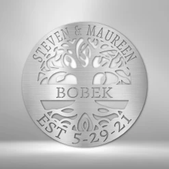 Home Décor Monogram Elaborate Tree Of Life - Steel Sign