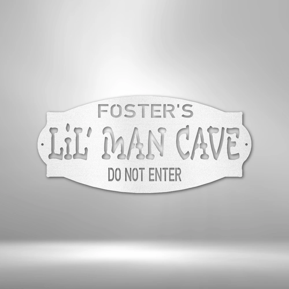 Home Décor Monogram Personalized Lil Man Cave - Steel Sign