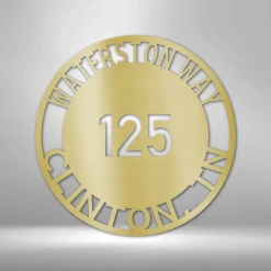 Home Décor Monogram Bold Circle Address - Steel Sign