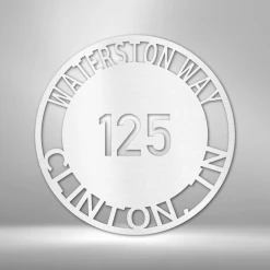 Home Décor Monogram Bold Circle Address - Steel Sign