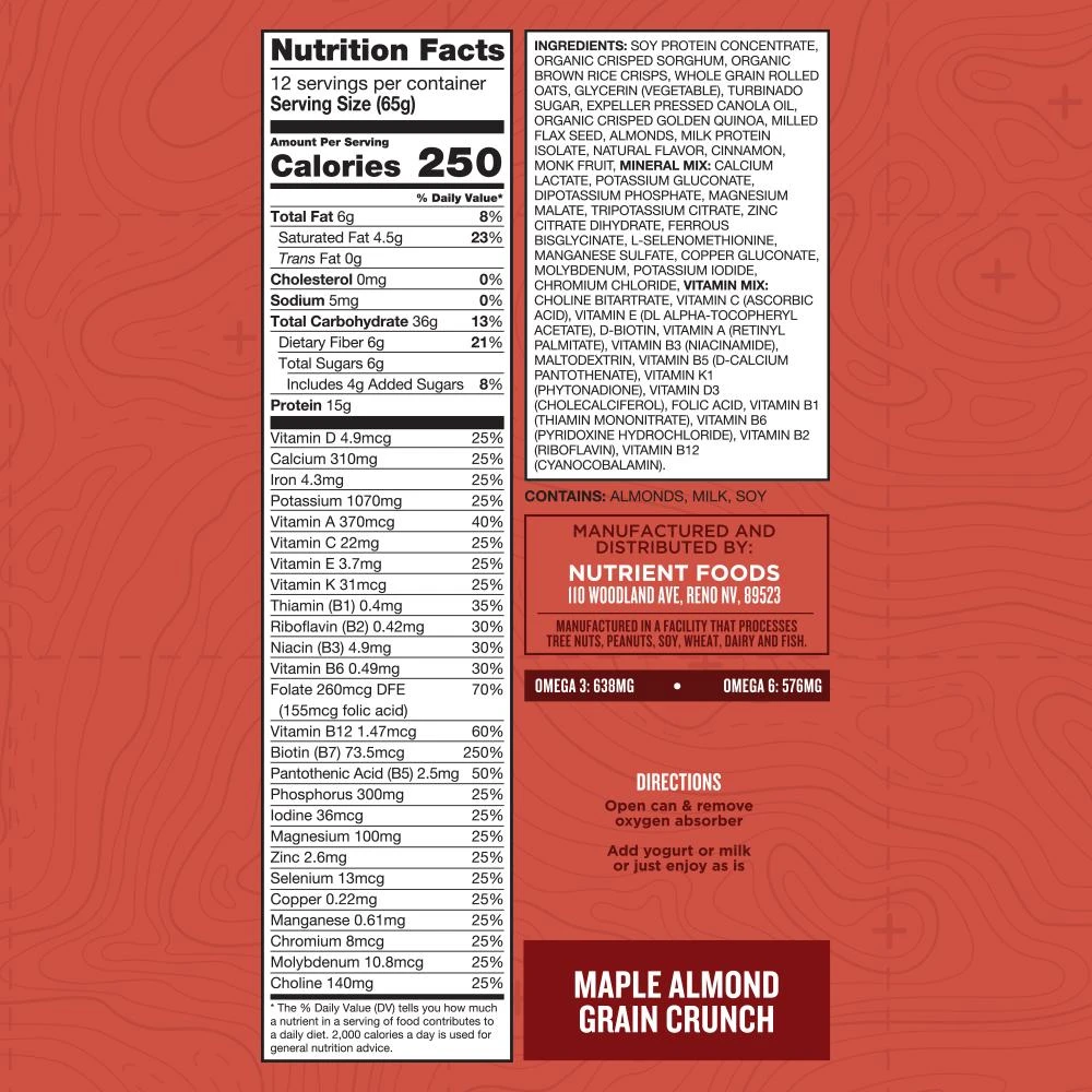 Nutrient Survival Maple Almond Grain Crunch