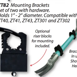 Zak Tools Zak Tool Mounting Brackets, Pair W/ Hardware, Holds Objects 1" - 2" In Diameter