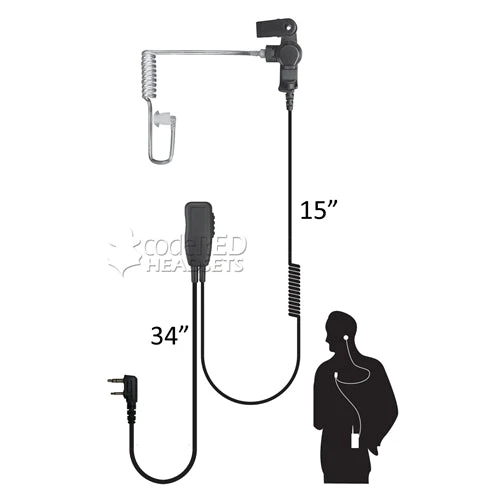 Code Red Headsets Code Red Sherlock-K Single Wire Lapel Surveillance Microphone For 2Way Kenwood Radios