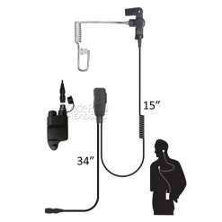 Code Red Headsets Bluetooth Radio Accessories Code Red Sherlock-QD-MC1 Single-wire Lapel Microphone Quick Disconnect For Harris/MaCom Radios