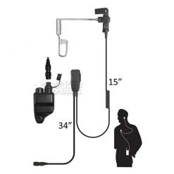 Code Red Headsets Code Red Sherlock-QD-MC3 Lapel Microphone Quick Release For Harris/MaCom Radios