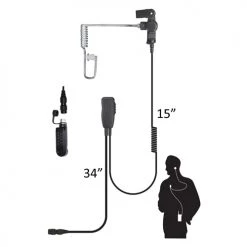 Code Red Headsets Bluetooth Radio Accessories Code Red Sherlock-M Single-Wire Lapel Surveillance Microphone For 2-Way Motorola Radios