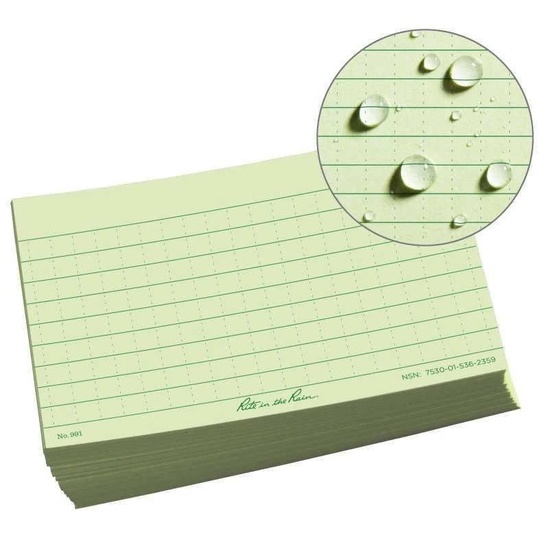 Rite In The Rain 3 X 5 Index Cards - 100 Pack Notebook & Covers