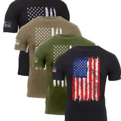 Graphic Printed T-Shirts Rothco Distressed US Flag Athletic Fit T-Shirt