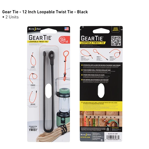 Nite-Ize Gear Tie Loopable Twist Tie Camping Accessories
