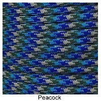 E. L. Wood Braiding 550 Survival Cord Peocock Paracord
