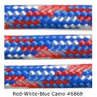 E. L. Wood Braiding Red-White-Blue Camo #6869 Paracord