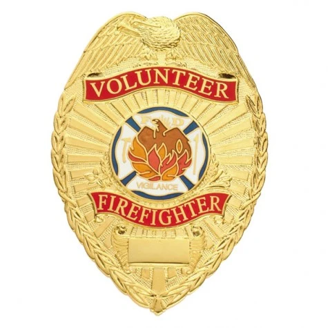 Smith And Warren Smith & Warren Volunteer Firefighter Tear Drop Badge, 2-1/4" X 3-1/8" Badges