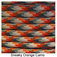 E. L. Wood Braiding Sneaky Orange Camo Paracord 550 Survival Cord