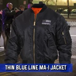 Flight Jackets Rothco Thin Blue Line Flag MA-1 Flight Jacket