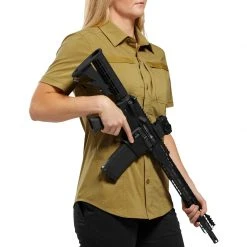 Viktos Women's Sofari Short Sleeve Button-Up Shirt Dress Shirts